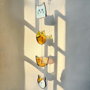 Stained Glass Cat Dog Suncatcher Window Hanging, Pet Lovers Gift, Whimsical Glass Art