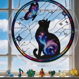 Personalized Cat Acrylic Puzzle Suncatcher, Custom Suncatcher Puzzle DIY Kit Window Hanging, Charming Pet Garden Decor,Cat Lover Gift