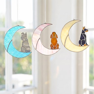 Personalized Dog Stained Glass Suncatcher, 113 Breeds Custom Dog Portrait from Photo, Dog Memorial Gift, Pet Loss Sympathy Gift Dog Mom Gift